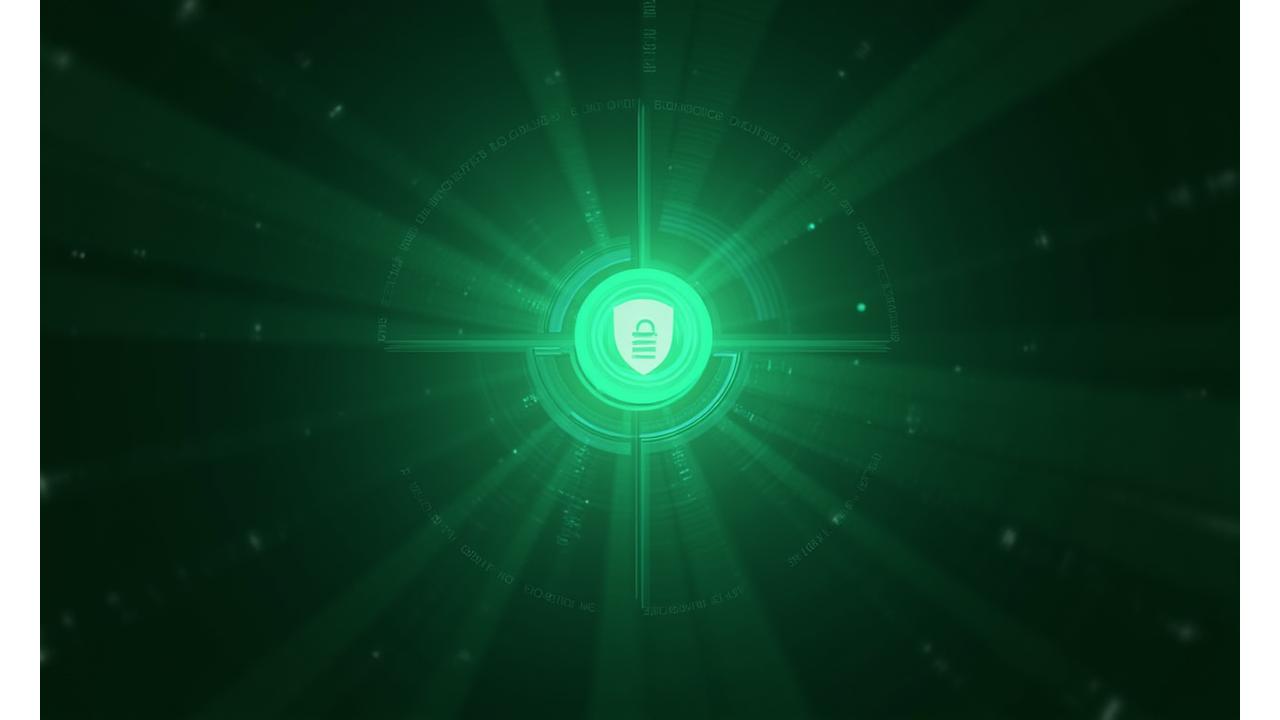Abstract depiction of data security with interlocking digital shields, set against a soft, glowing background in Veridyn Bloom colors.